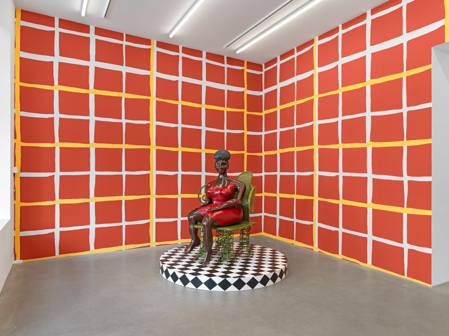 Installation view, Tschabalala Self, Spaces and Places, Galerie Eva Presenhuber, Zurich, Maag Areal, 2023. Courtesy the artist and Galerie Eva Presenhuber, Zurich / Vienna Photo: Stefan Altenburger Photography, Zürich