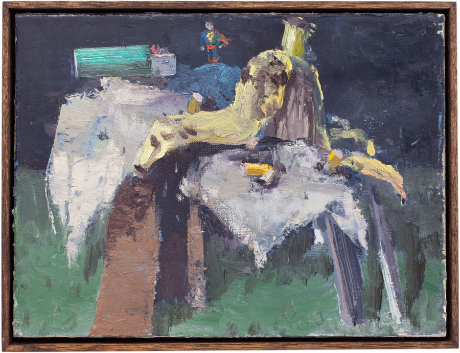 Fritz Bornstück – He is Still Watching Out, 2018, oil on canvas, 120 x 80 cm, Courtesy of the artist and Herrmann Germann Conspirators, 2022