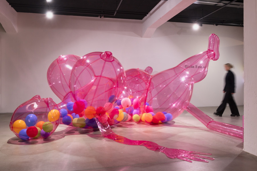 Giulia Essyad, I just came so hard, 2023, Exhibition view «UBERMORGEN, Johanna Müller, Giulia Essyad. Swiss Media Art – Pax Art Awards 2023», 2024, HEK, photo: Franz Wamhof