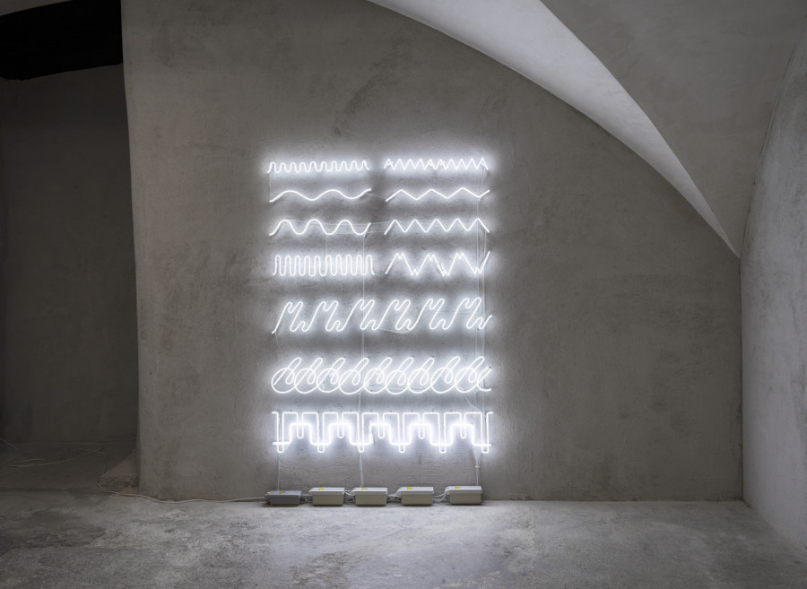 Exhibition view Sophie Taeuber-Arp / Mai-Thu Perret «Ich bin wü ü ü ü ü ü ü ü tend», Cabaret Voltaire 2022; Mai-Thu Perret, Untitled (Different Ways), 2022. Photo: Cedric Mussano