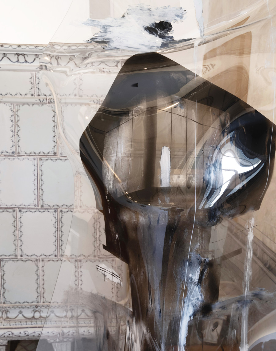 Exhibition view, Sebastian Haas, (Im)permanence, Vitromusée Romont, Freiburg, 2024-2025.
