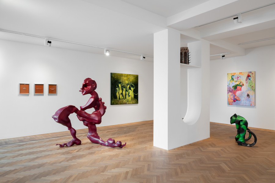 Installation shots of "Creatures & Masks", exhibited at Galerie Fabian Lang, Zurich, (29 February - 13 April 2024). Credit: Courtesy of the artists and Galerie Fabian Lang. Copyright: © Galerie Fabian Lang