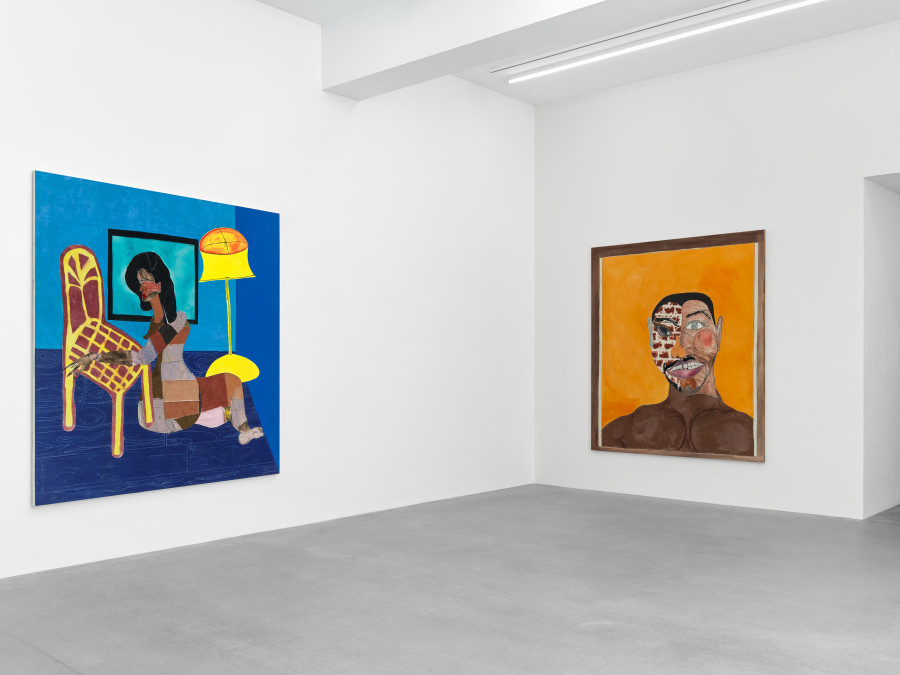 Installation view, Tschabalala Self, Spaces and Places, Galerie Eva Presenhuber, Zurich, Maag Areal, 2023. Courtesy the artist and Galerie Eva Presenhuber, Zurich / Vienna Photo: Stefan Altenburger Photography, Zürich