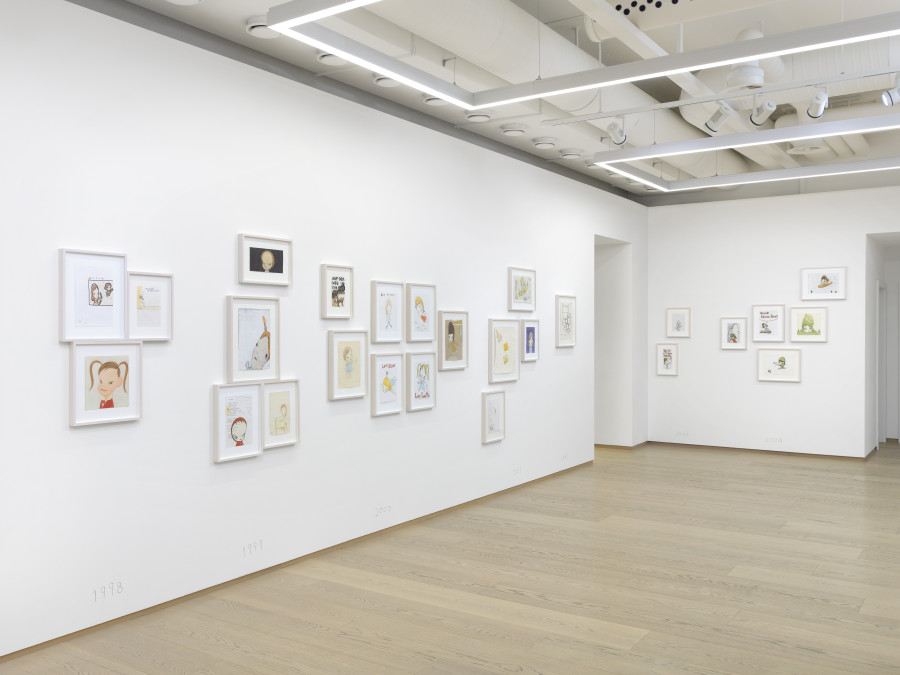 Installation Views, Yoshitomo Nara: The Bootleg Drawings 1988–2023, Pace Gallery, Geneva, Nov 17, 2023 – Feb 29, 2024. © Yoshitomo Nara, courtesy Pace Gallery. Photo: Annik Wetter, courtesy Pace Gallery