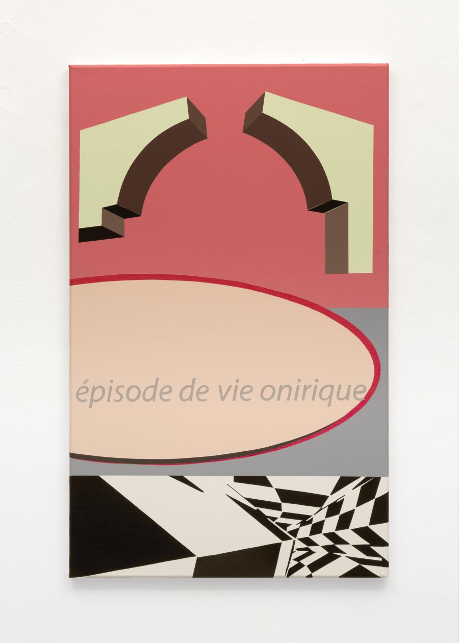 Andreas Hochuli, Épisode de vie onirique, 2025, acrylic on canvas, 80 x 50 cm. Galerie Heinzer Reszler, 2026. Courtesy of the artist and the gallery