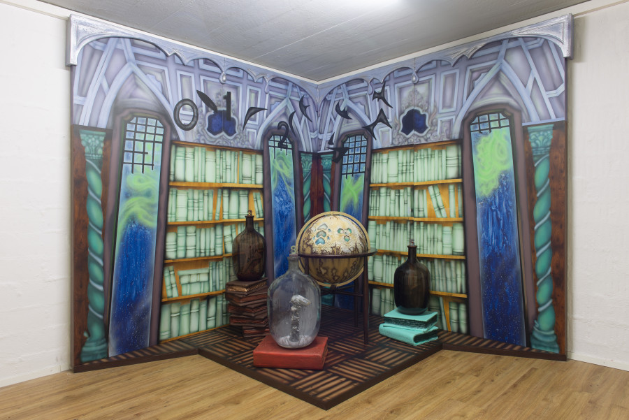 Ilaria Vinci,This window is my sky, this room my world, Wood panels, mixed media, 221 x 220 cm (in two panels), each / Picture: Mischa Schlegel/ Courtesy: the Artist and Plymouth Rock