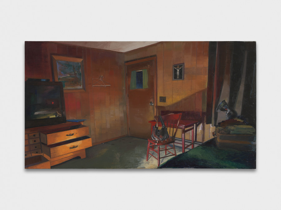 Michelle Uckotter, Interior 2, 2024, oil pastel on panel, 16.84 x 116.84 x 4.5 cm, 46 x 46 x 1 3/4 in.
