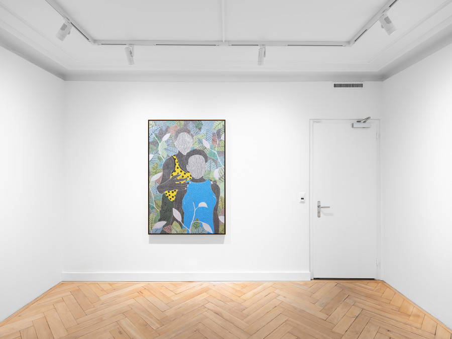 Installation view, Maurice Mboa “Le Son des Lignes” at The Showroom by Xavier Fischer, Rämistrasse, Zurich, 2024/ Photo: Alex Ochsner/ Courtesy: The artist and Fischer Art Advisory