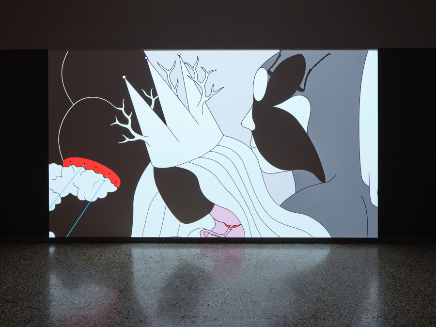 Ausstellungsansicht Yves Netzhammer, Die Welt ist schön und so verschieden, eigentlich müssten wir uns alle lieben, Kunstmuseum Solothurn, 21.1.-12.5.24, Foto: David Aebi