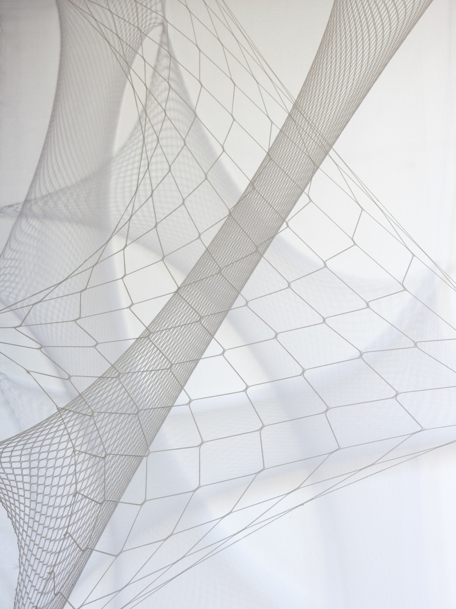Mina Squalli-Houssaïni, Concealed #5 Hushed (detail), 2024. CAN Centre d’art Neuchâtel, Switzerland. Photography: Sebastian Verdon. Courtesy: All images copyright and courtesy of the artists and CAN Centre d’art Neuchâtel