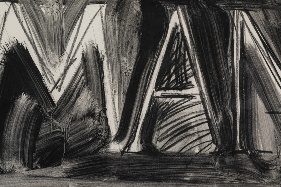 Bruce Naumann, Human Need Drain (detail), 1983, Pencil, Charcoal and Watercolor on Paper, ca. 217 x 202 cm Baloise Corporate Collection. Photo: Kilian Bannwart