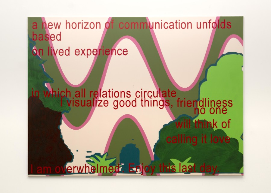 Andreas Hochuli, New Horizon, 2025, acrylic on canvas, 100 x 135 cm. Galerie Heinzer Reszler, 2026. Courtesy of the artist and the gallery