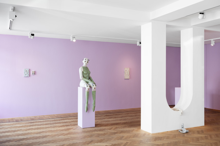 Installation view of Becky Tucker, 'The Quarry', 2025, Galerie Fabian Lang, Zürich. Credit: Courtesy of the artist and Galerie Fabian Lang. Copyright: © Fabian Lang