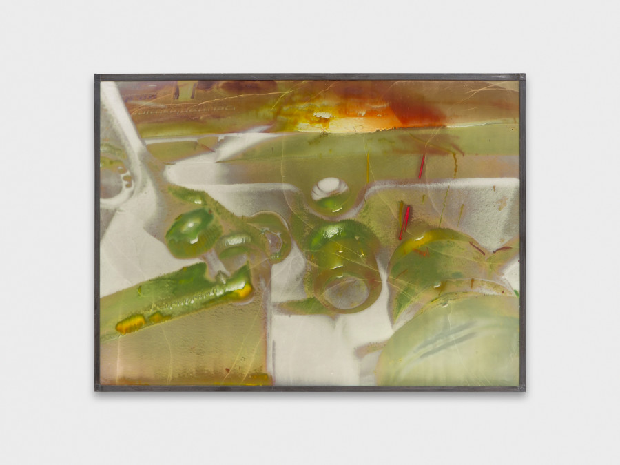 Jean-Vincent Simonet, Inkwell (heirloom), 2022, Inkjet print on plastic foil, fingertips intervention, handmade lead frame, anti-reflective glass, 31 × 42cm. Photography: Philipp Rupp / Julien Gremaud. Courtesy of Sentiment and the artist