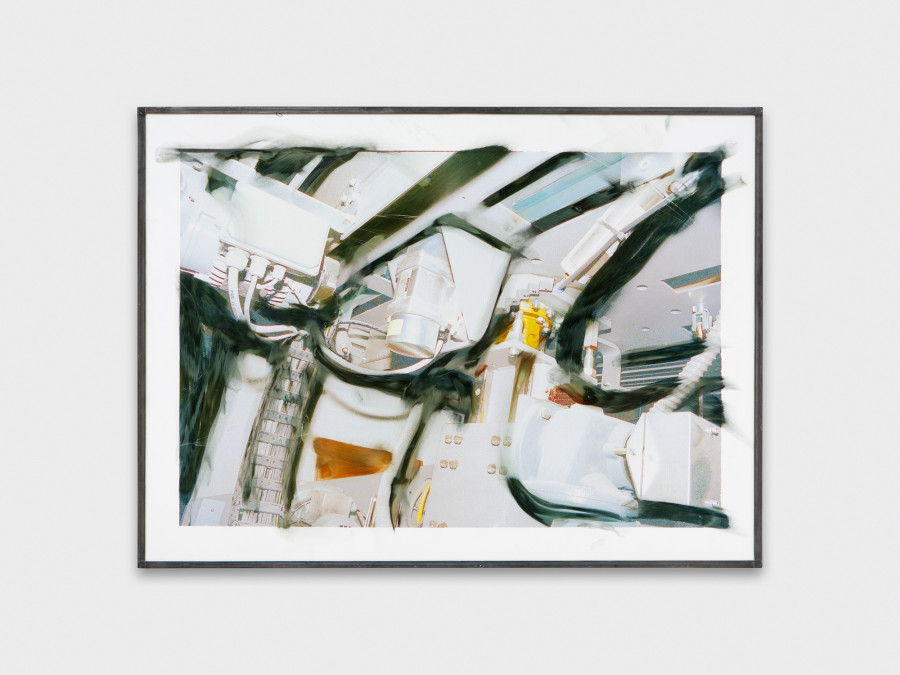 Jean-Vincent Simonet, Untitled (heirloom), 2022, Inkjet print on plastic foil, fingertips intervention, handmade lead frame, anti-reflective glass, 31 × 42cm. Photography: Philipp Rupp / Julien Gremaud. Courtesy of Sentiment and the artist