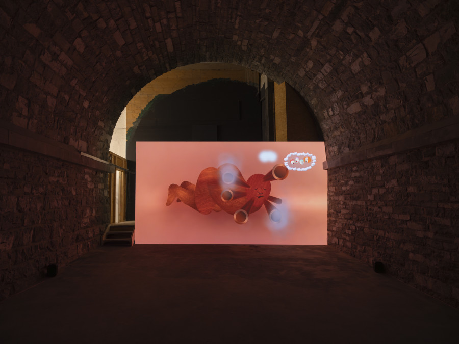 Installation view, RM, Two Actions Untied in a Frame, Tunnel Tunnel, 2025. Photo credit: Julien Gremaud