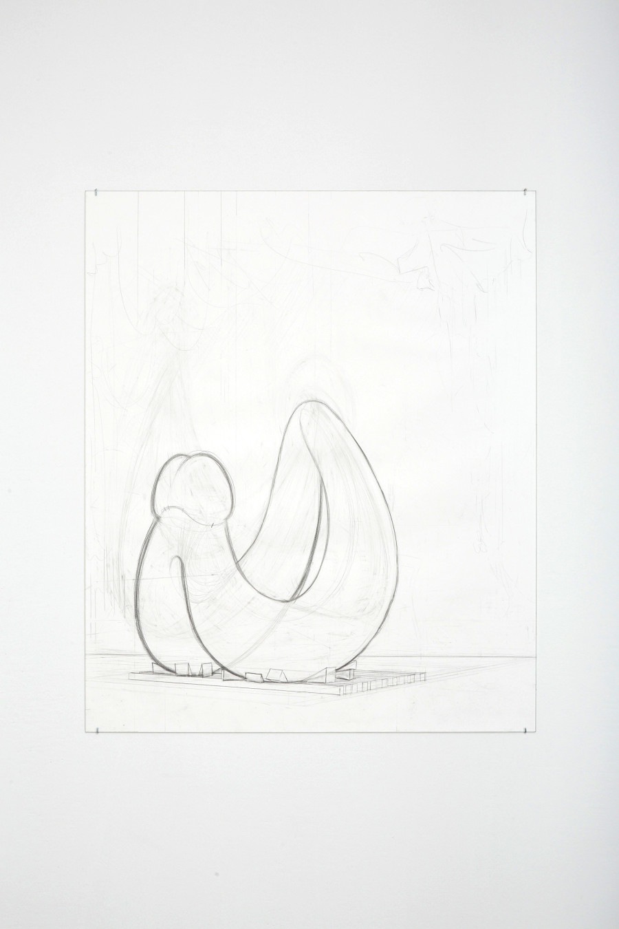 Roberto Ronzani, Untitled (Early Stages), 2026. Graphite on paper. 75 × 90 cm. Photo credit: Philipp Rupp