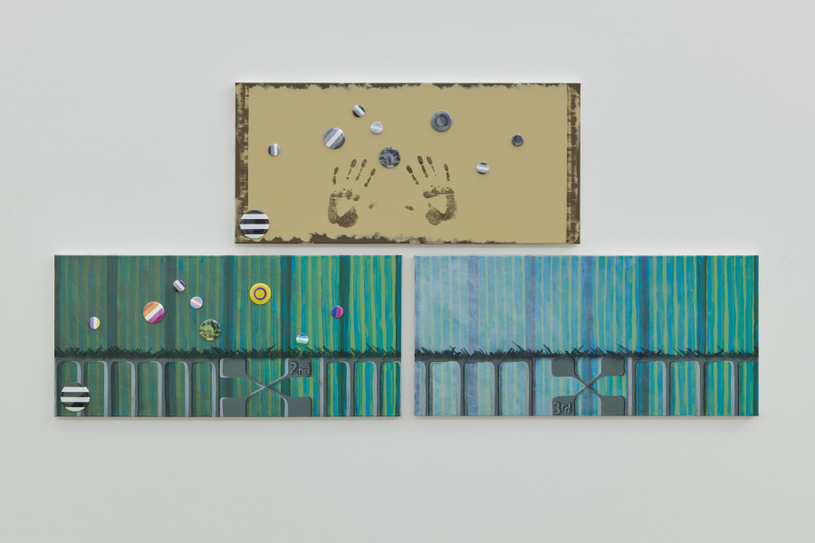 Exhibition view, Chris Lovasoa Kauffmann, Mammoth steps. One for Kevin, two for Lisa, Halle Nord, Geneva, 2025. Photo credit: © Thomas Maisonnasse / Halle Nord, 2025