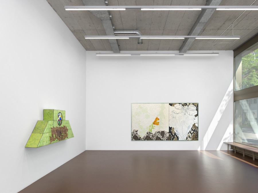 Installation view, Ida Ekblad, Septic Sun, Karma International, Zurich, 2025. Photo: Annik Wetter