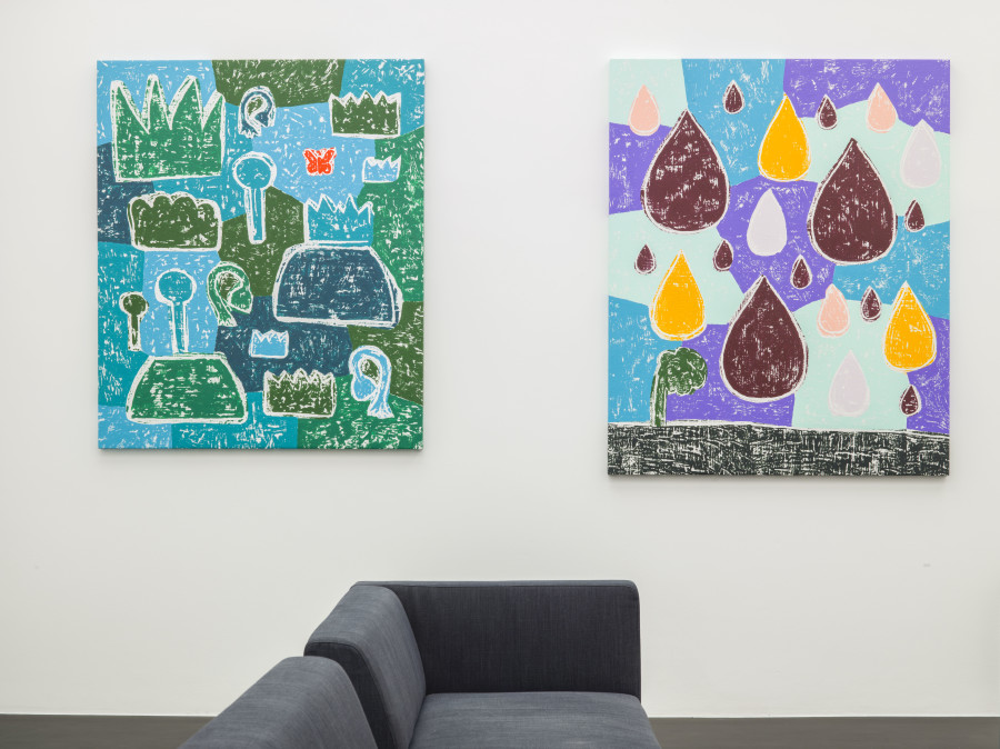 Installation View, Olaf Breuning: BIG DROPS at von Bartha, S-chanf, 27 March – 29 May 2021. Image courtesy the artist and von Bartha. Photo: Simon Schwyzer.
