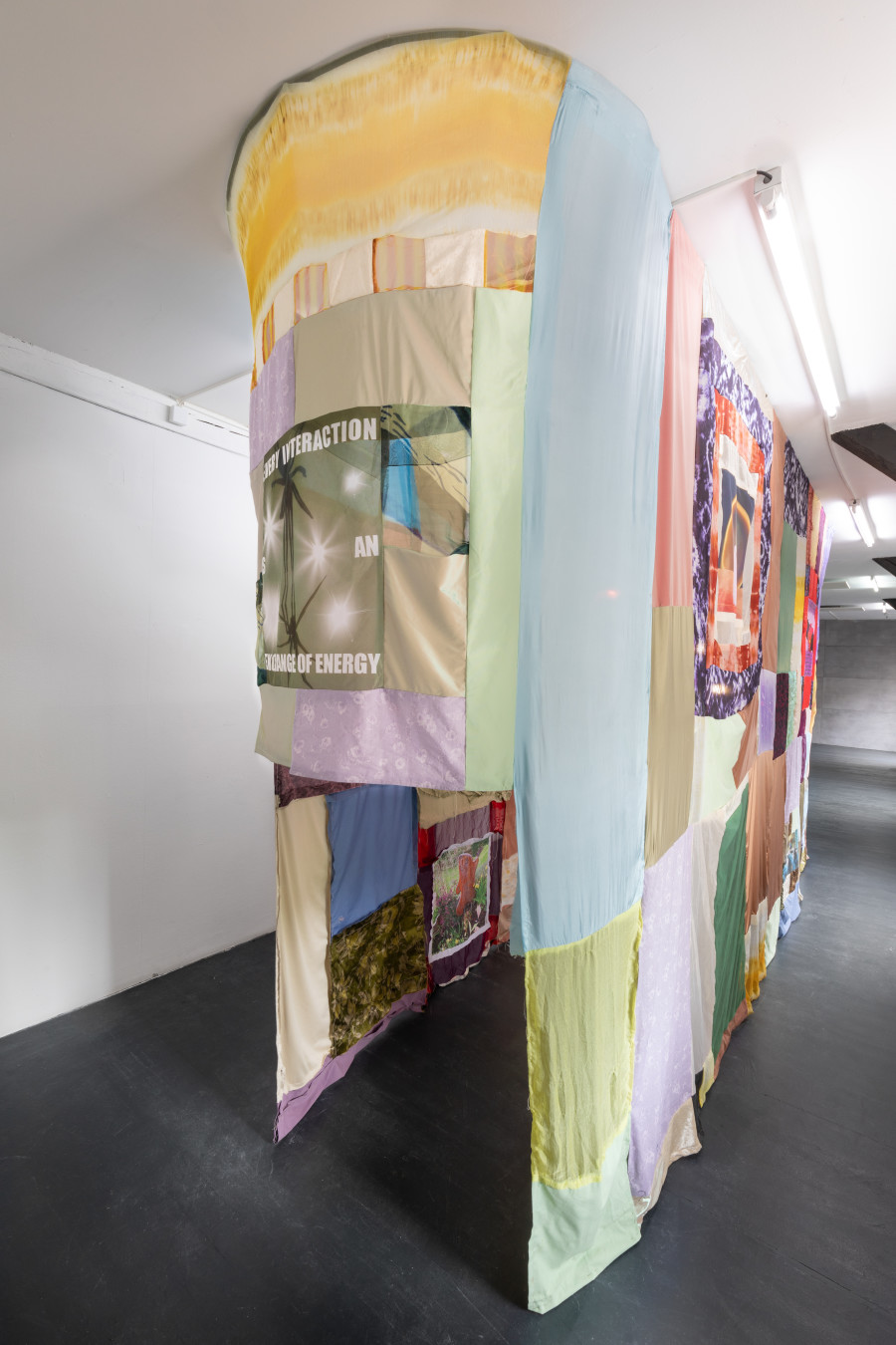 Viola Morini and Giacomo Giannatonio, ‘No child left behind’, 2021, Site-specific textile installation, Installation view at Last Tango, Zurich, 2023, photo by Luca Klett