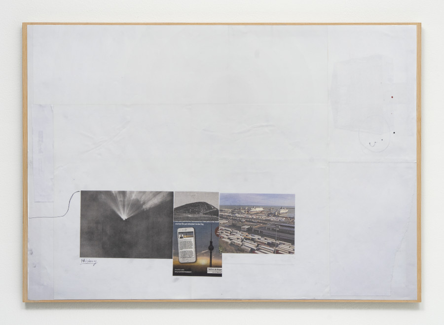 Philipp Simon, Board E, 2021, Paper, Veneer and Foil on Wood / Photo: CE / Courtesy: the Artist and Kirchgasse Gallery